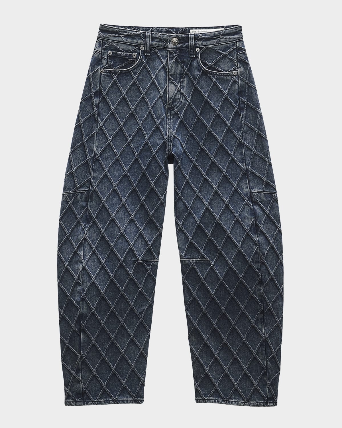 Charlie Quilted High-Rise Barrel Jeans - 1