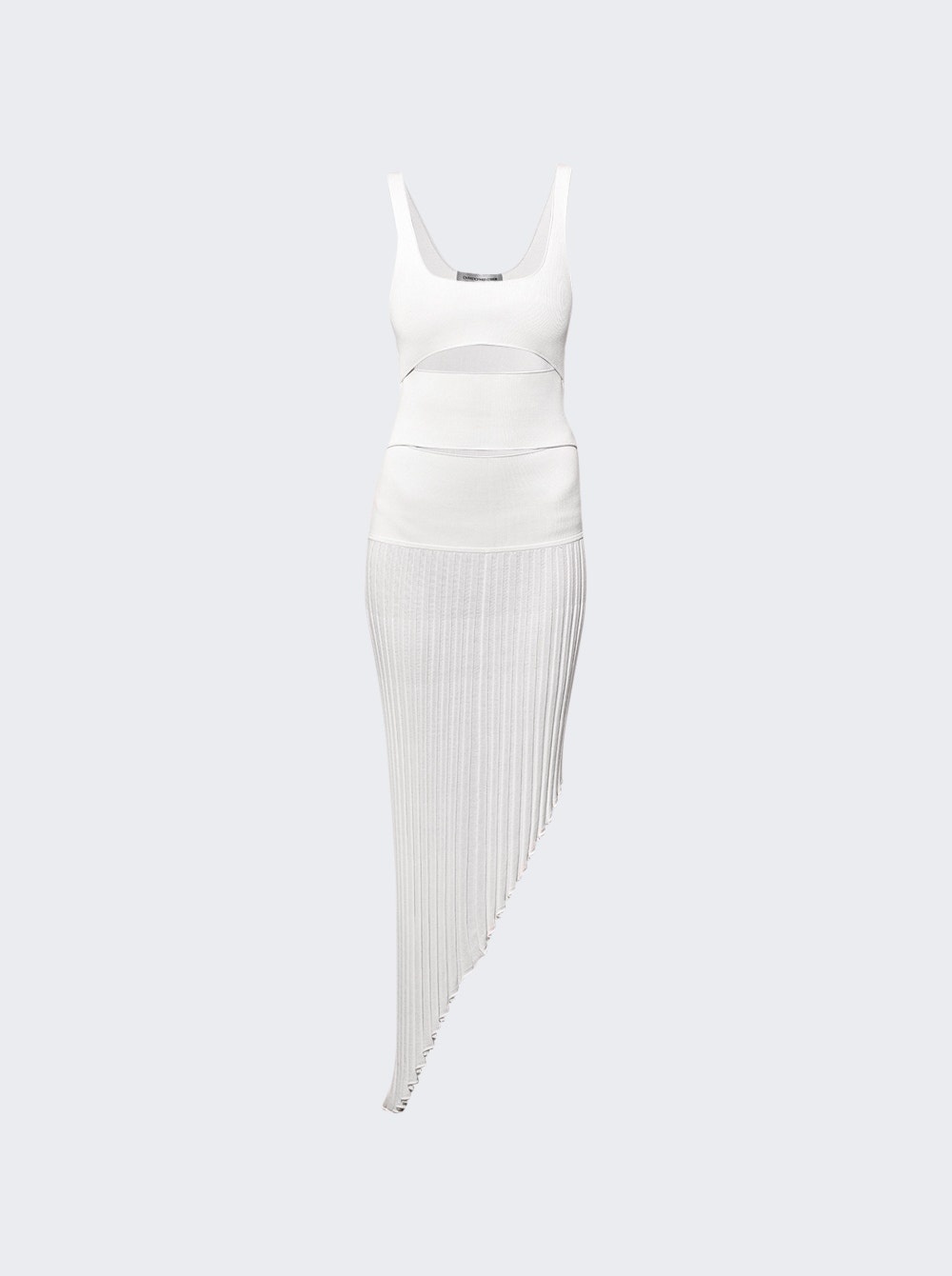CHRISTOPHER ESBER Slash Asymmetric Tank Dress White