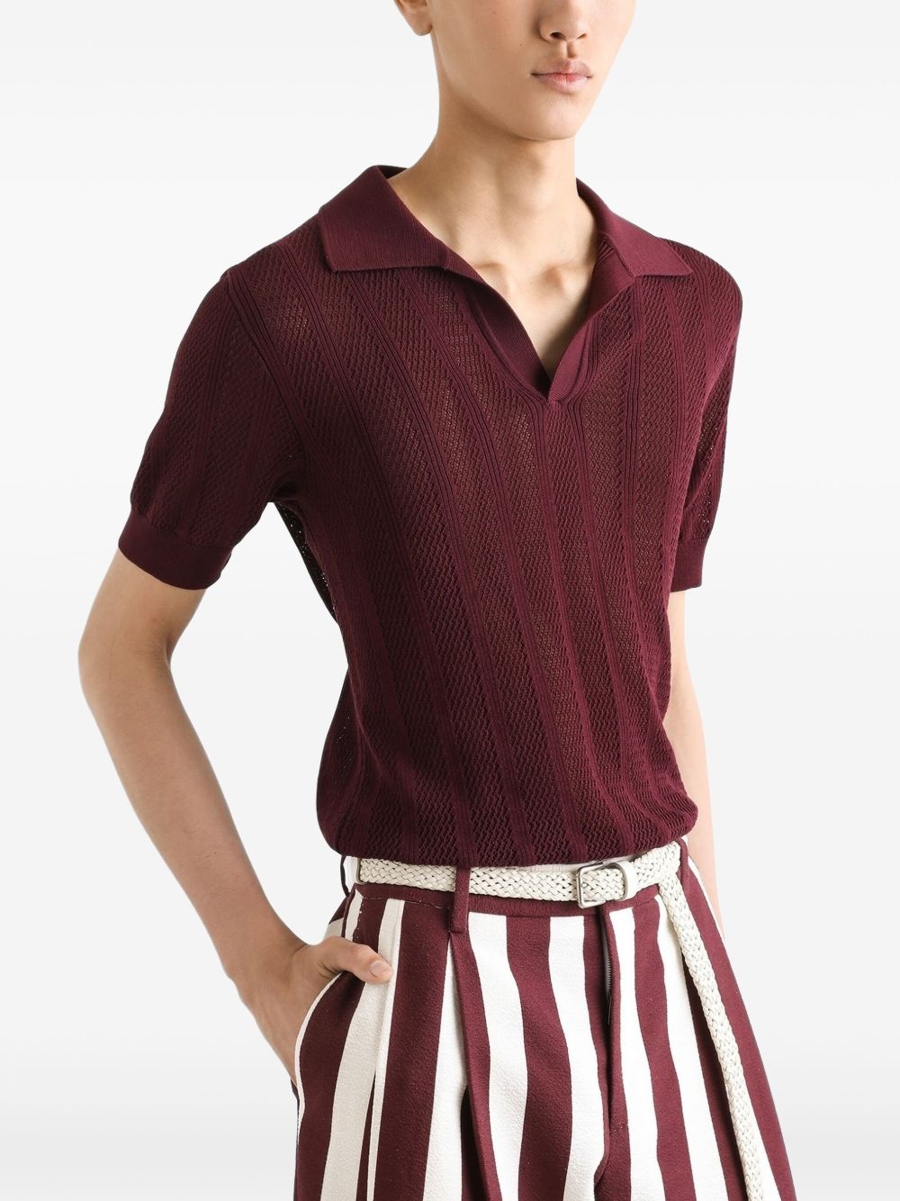 knitted polo shirt - 4