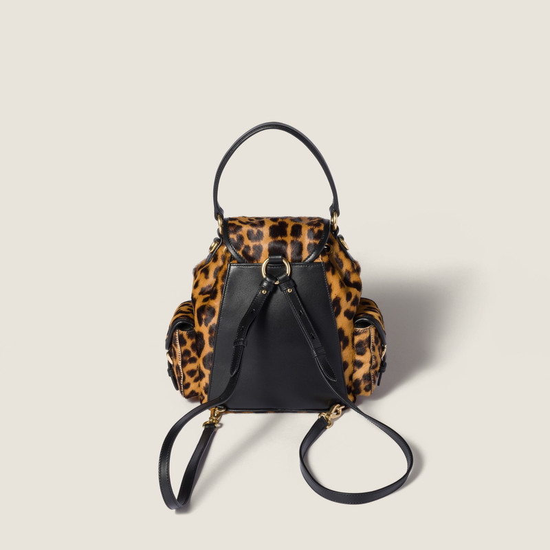 Printed leather backpack 4