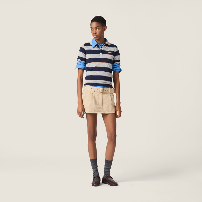 Miu Miu Striped jersey polo shirt outlook