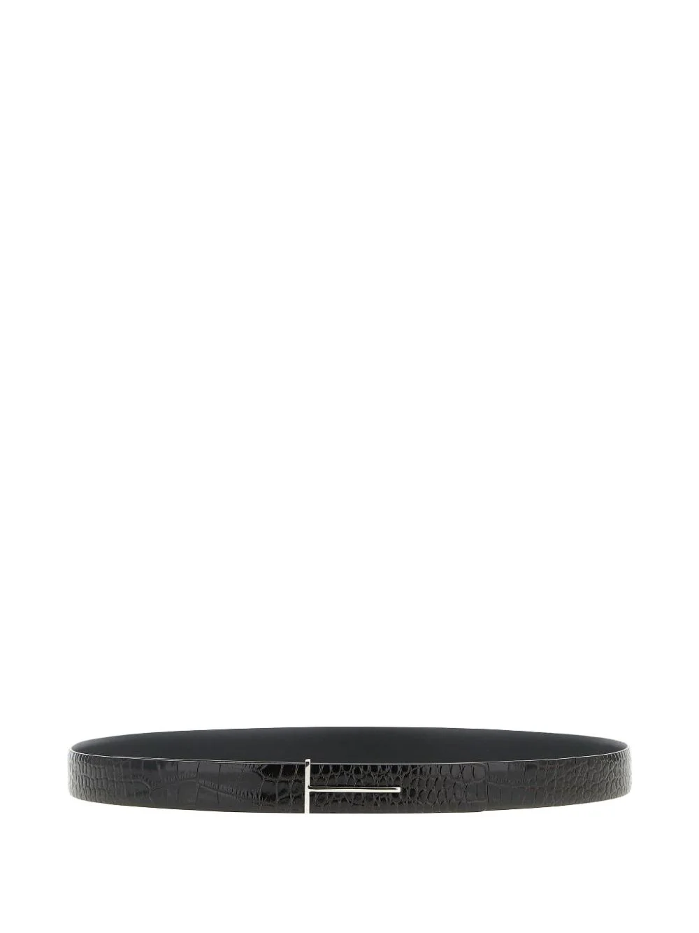 T-buckle crocodile-effect belt - 1