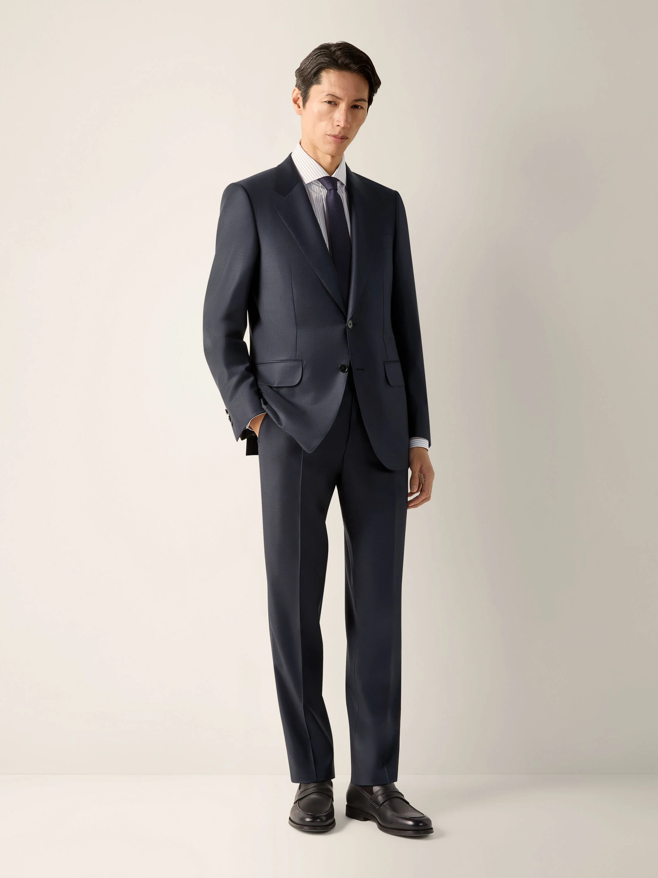 DARK BLUE TROFEO SELECTION WOOL SUIT - 1