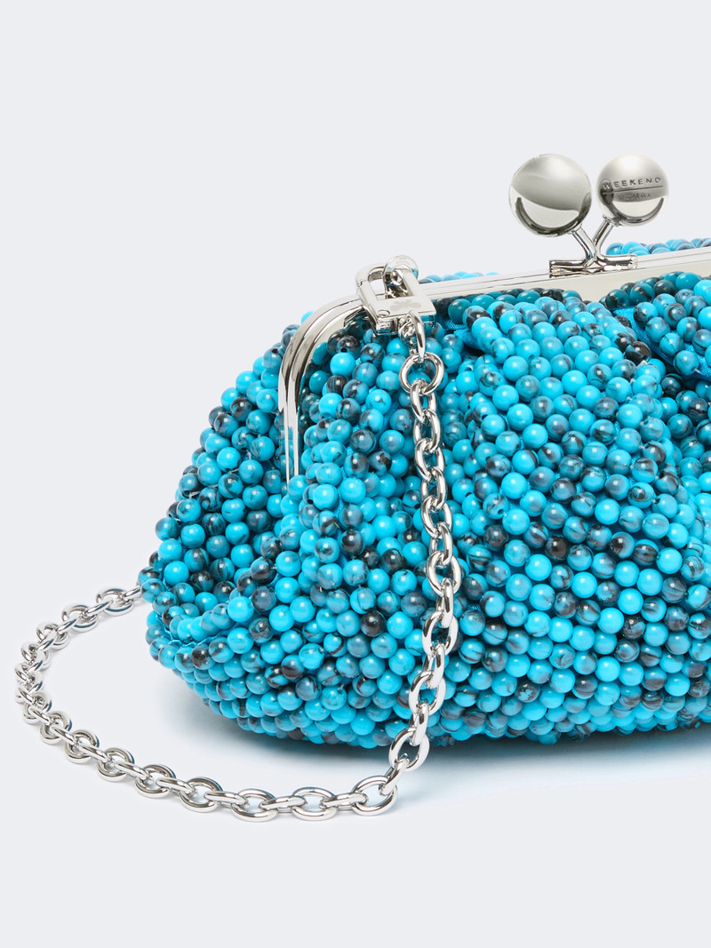 ESCHIMO Small Pasticcino Bag with embroidered resin pearls - TURQUOISE 3