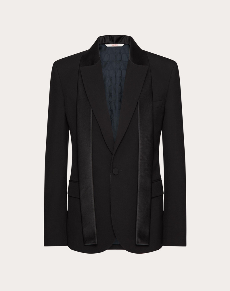 SINGLE-BREASTED WOOL JACKET WITH SCARF COLLAR 1