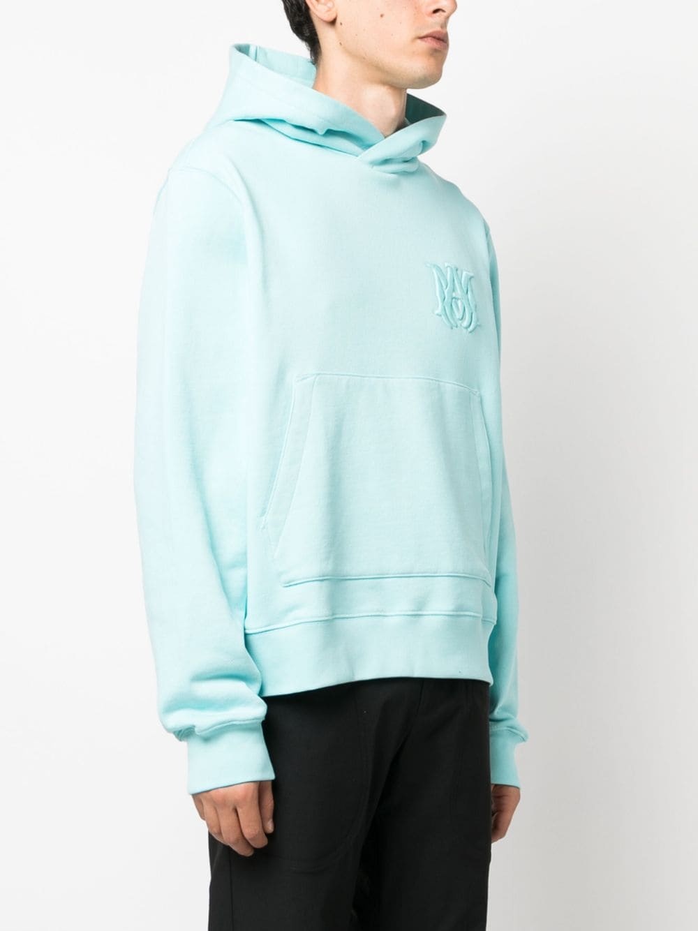 logo-embroidered cotton hoodie - 3