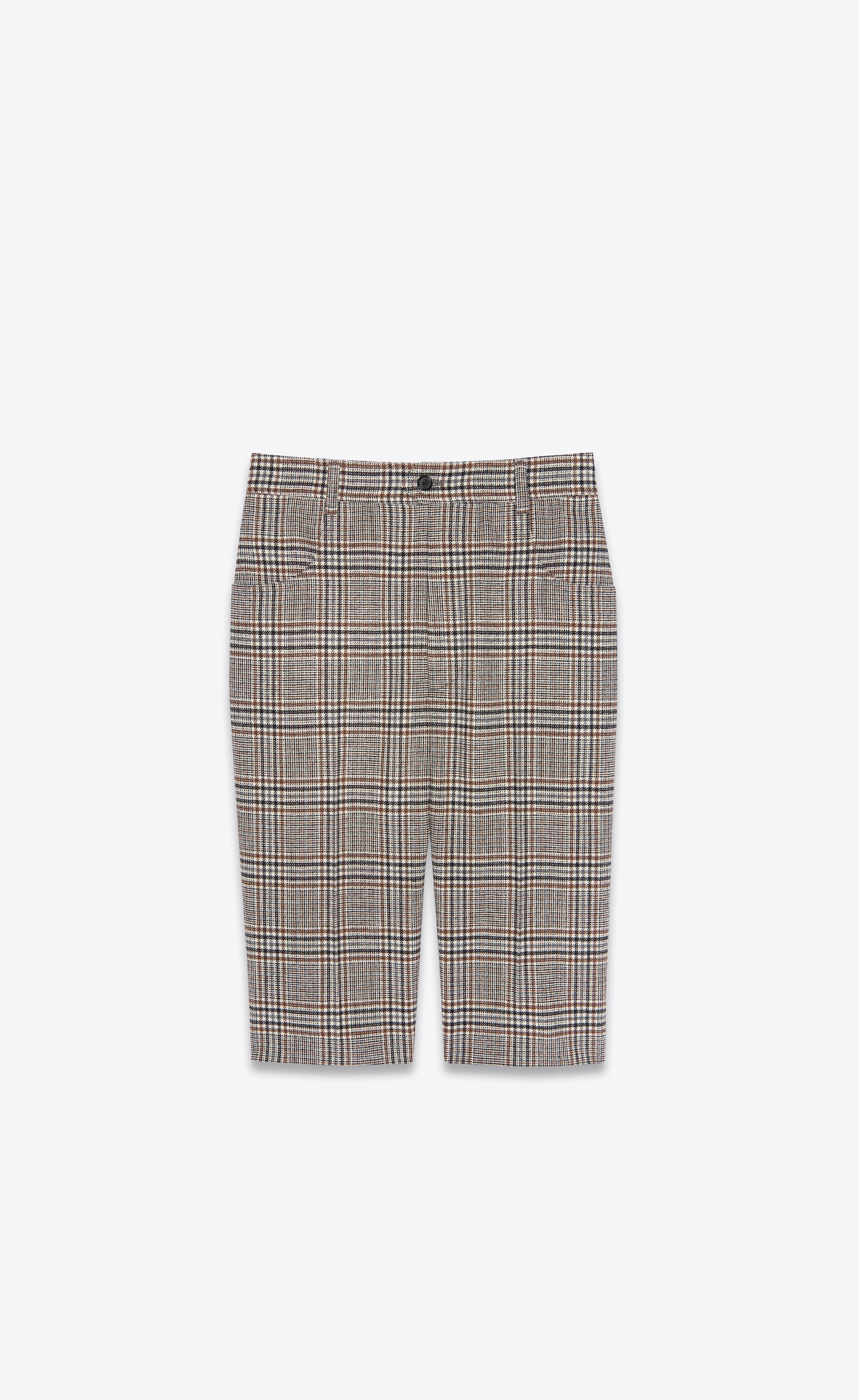 bermuda cycling shorts in wool prince of wales - 1