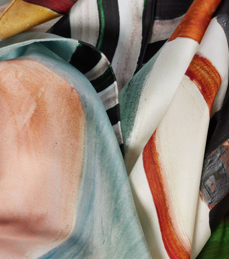 ALÉMAIS Michelle printed silk scarf outlook