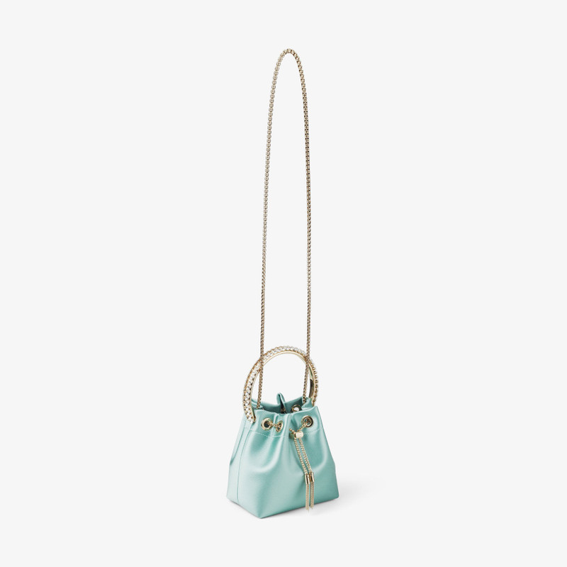 Bon Bon
Smoke Green Satin Bag with Crystal Handle 5