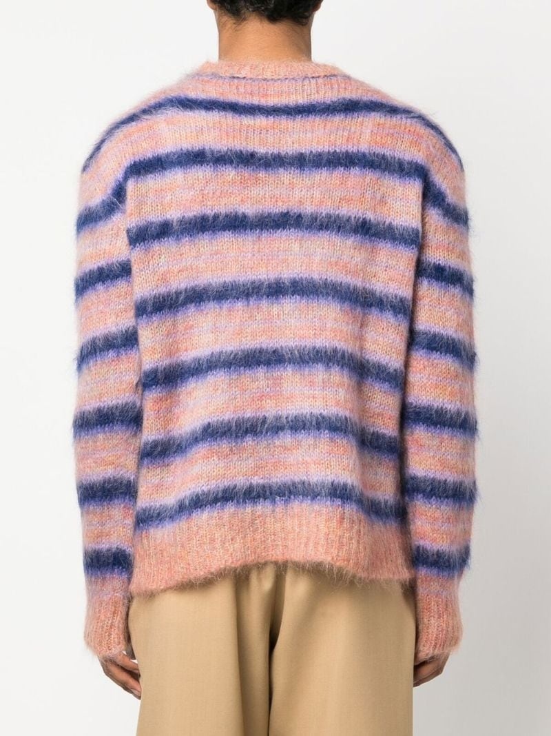striped mohair-blend jumper - 4