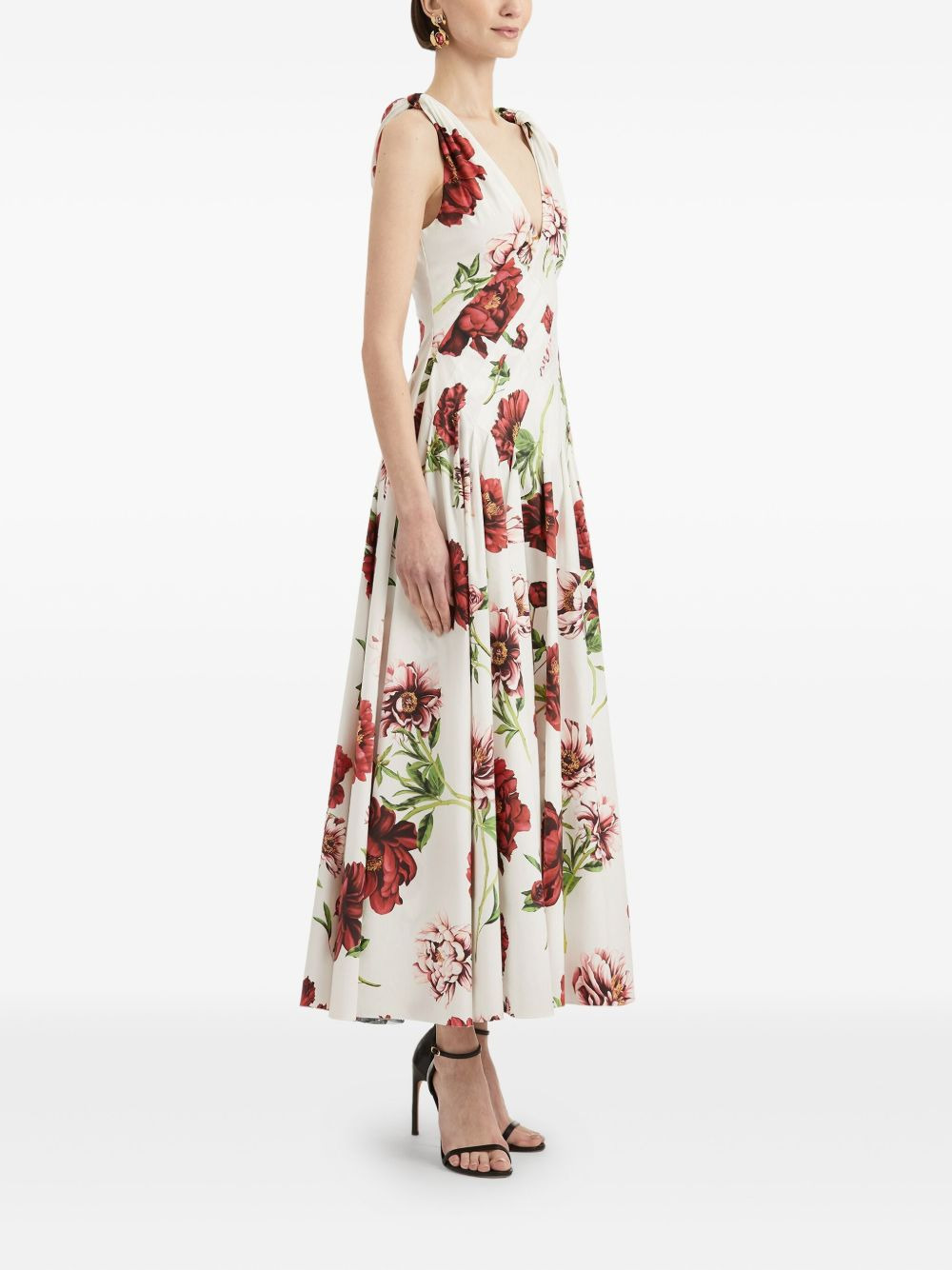 floral V-neck maxi dress - 3