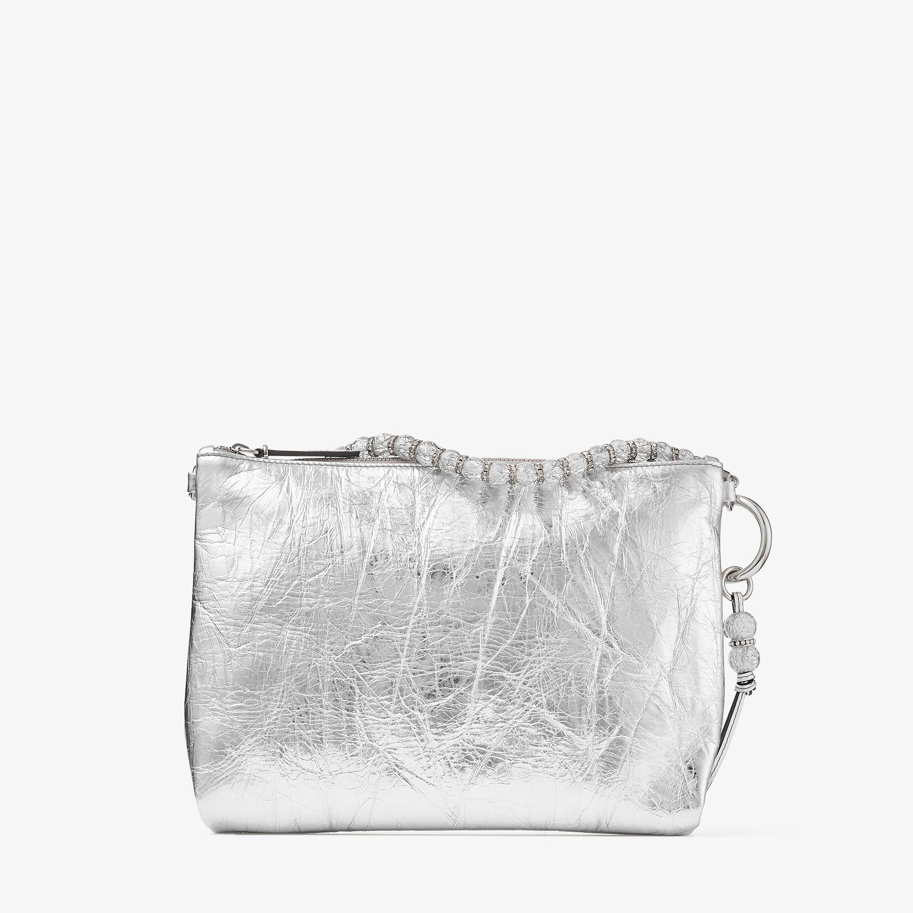 Callie
Silver Vintage Metallic Leather Clutch Bag - 6