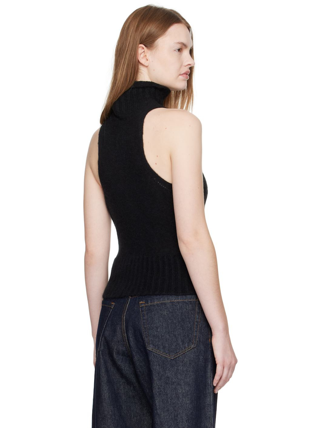 Black Cashmere Silk Turtleneck - 3