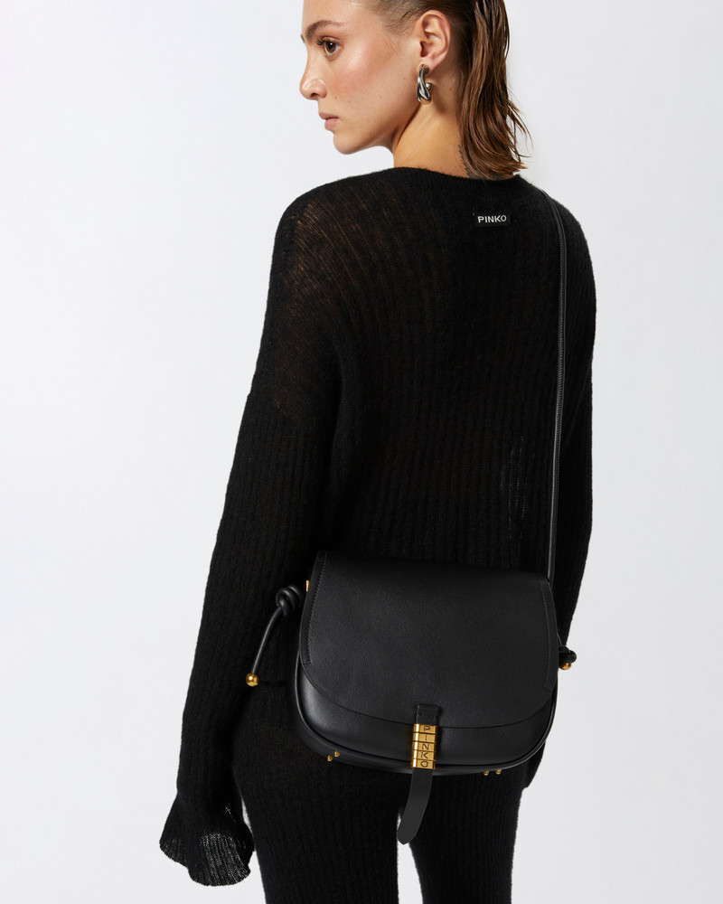 LARGE LEATHER CROSSBODY BAG WITH KNOTS 5