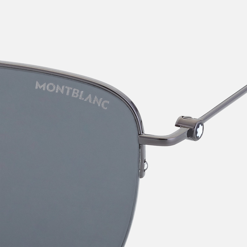 Montblanc Rectangular Ruthenium Metal Frame Sunglasses outlook