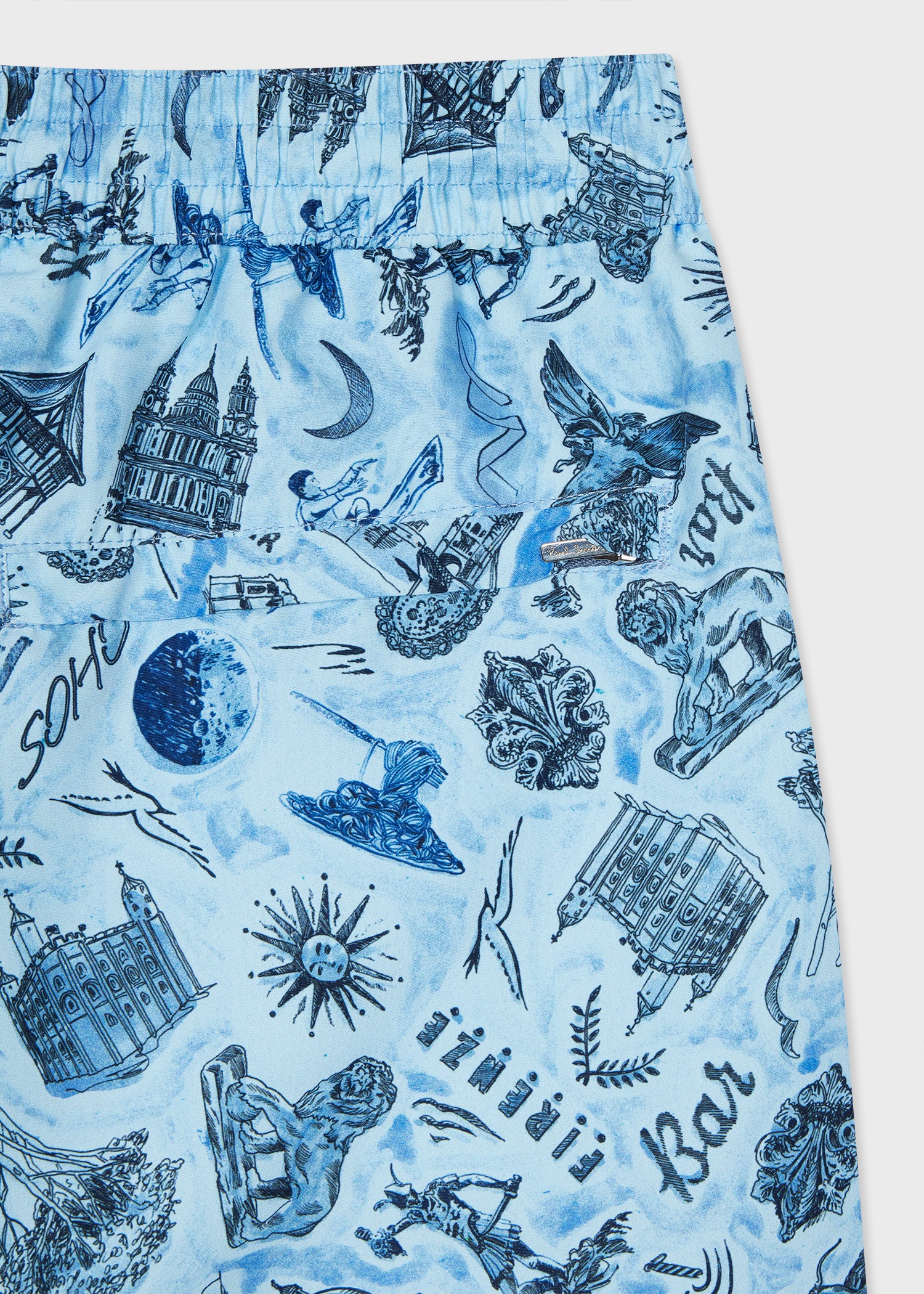 Blue 'Souvenir' Print Swim Shorts - 3
