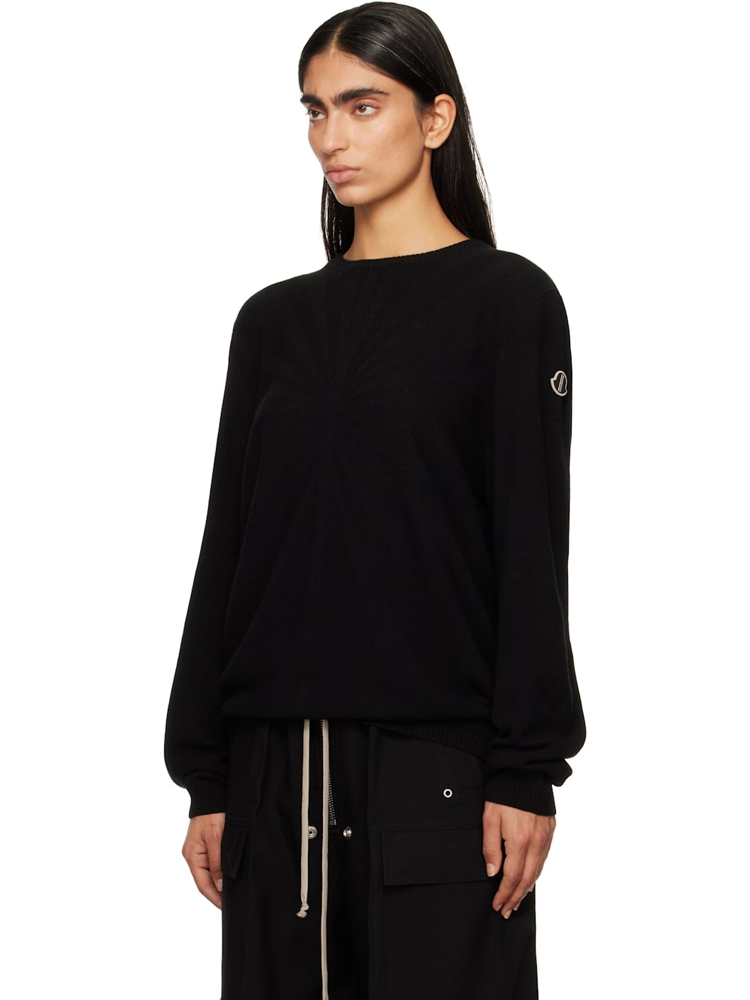 Moncler + Rick Owens Black Wool and Cashmere Sweater - 4