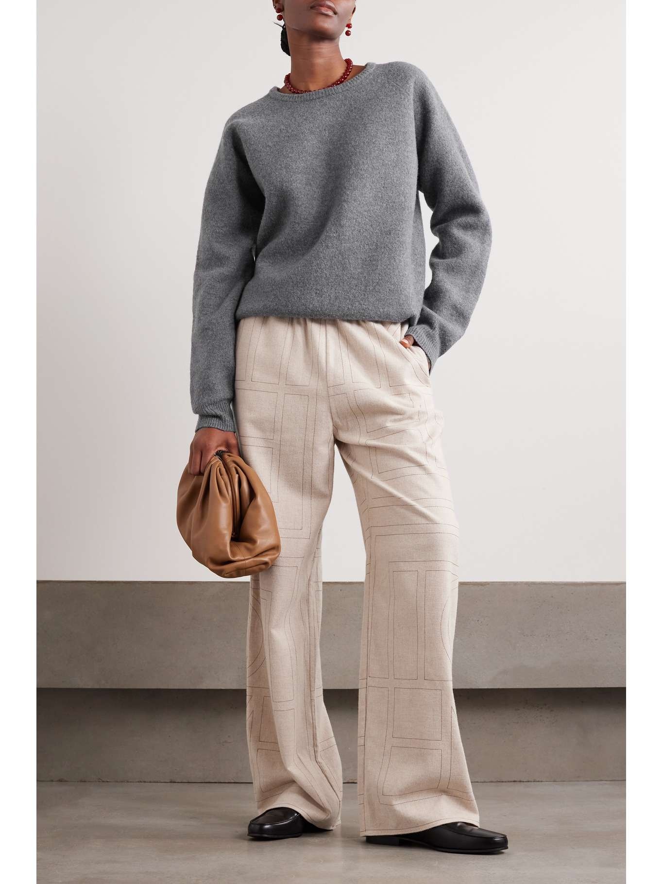 Cotton cashmere sweatshirt grey melange