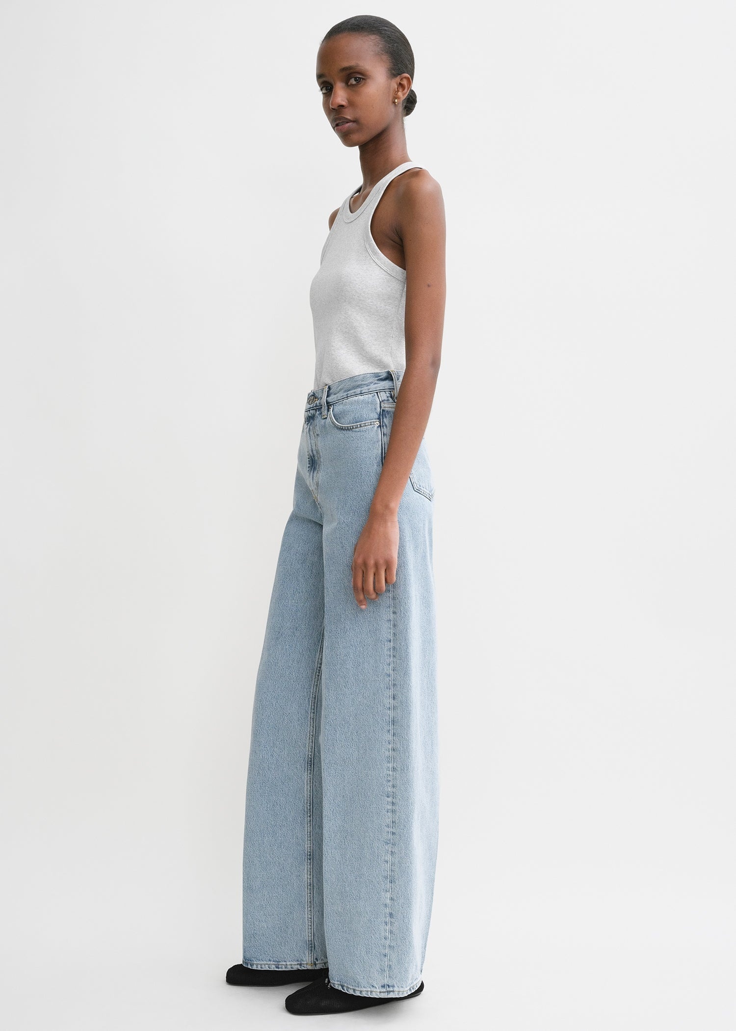 Curved rib tank pale grey mélange - 3