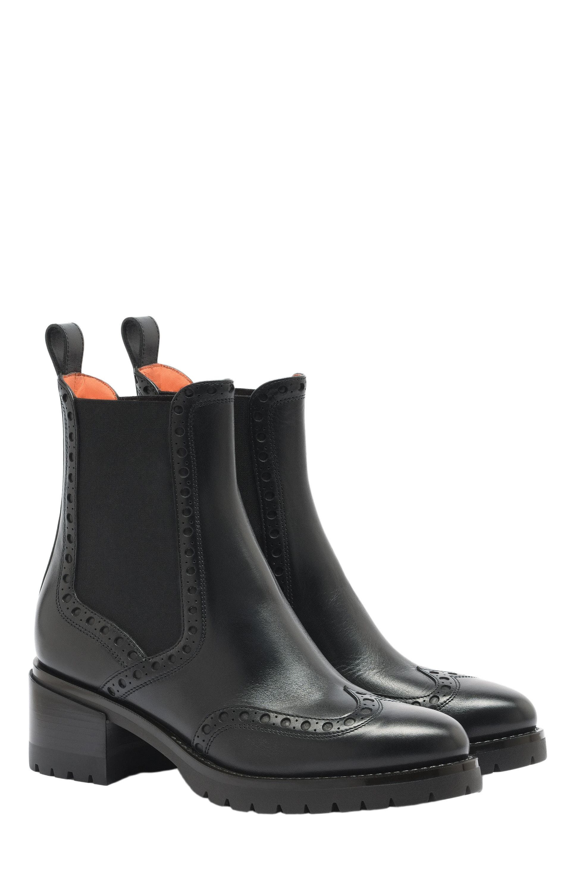 Santoni Leather Chelsea brogue boot in Black at Nordstrom - 2