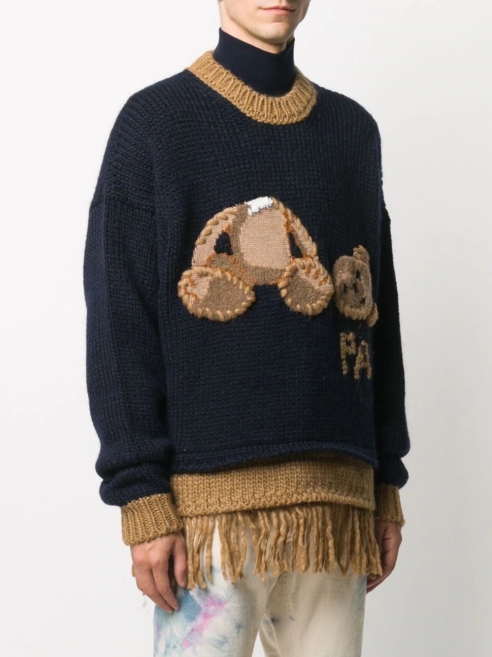 bear fringed jumper - 3