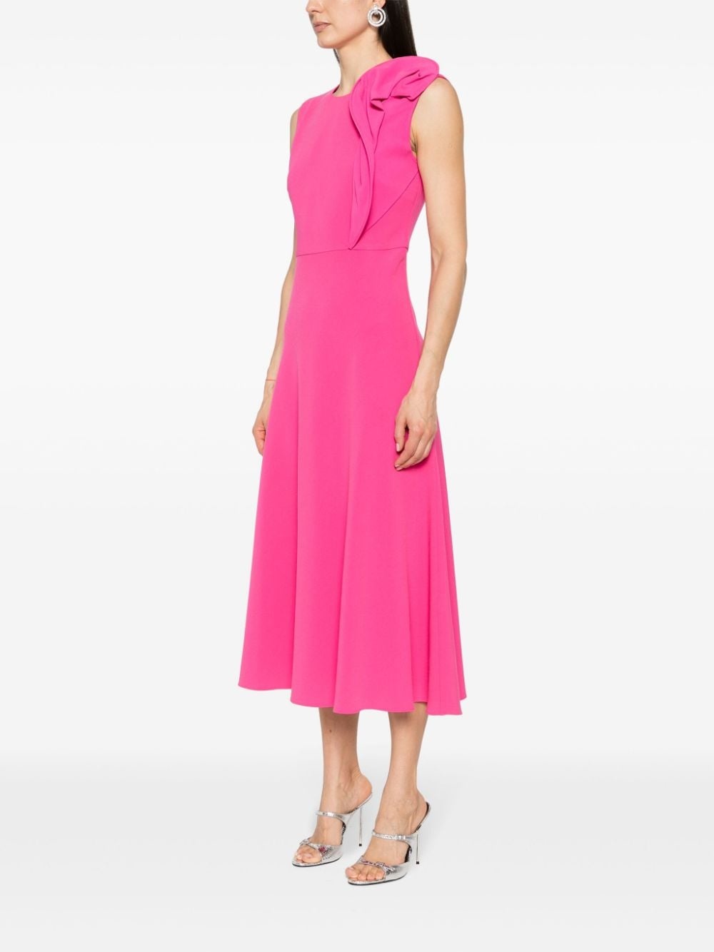 floral-appliquÃ© crepe midi dress - 3