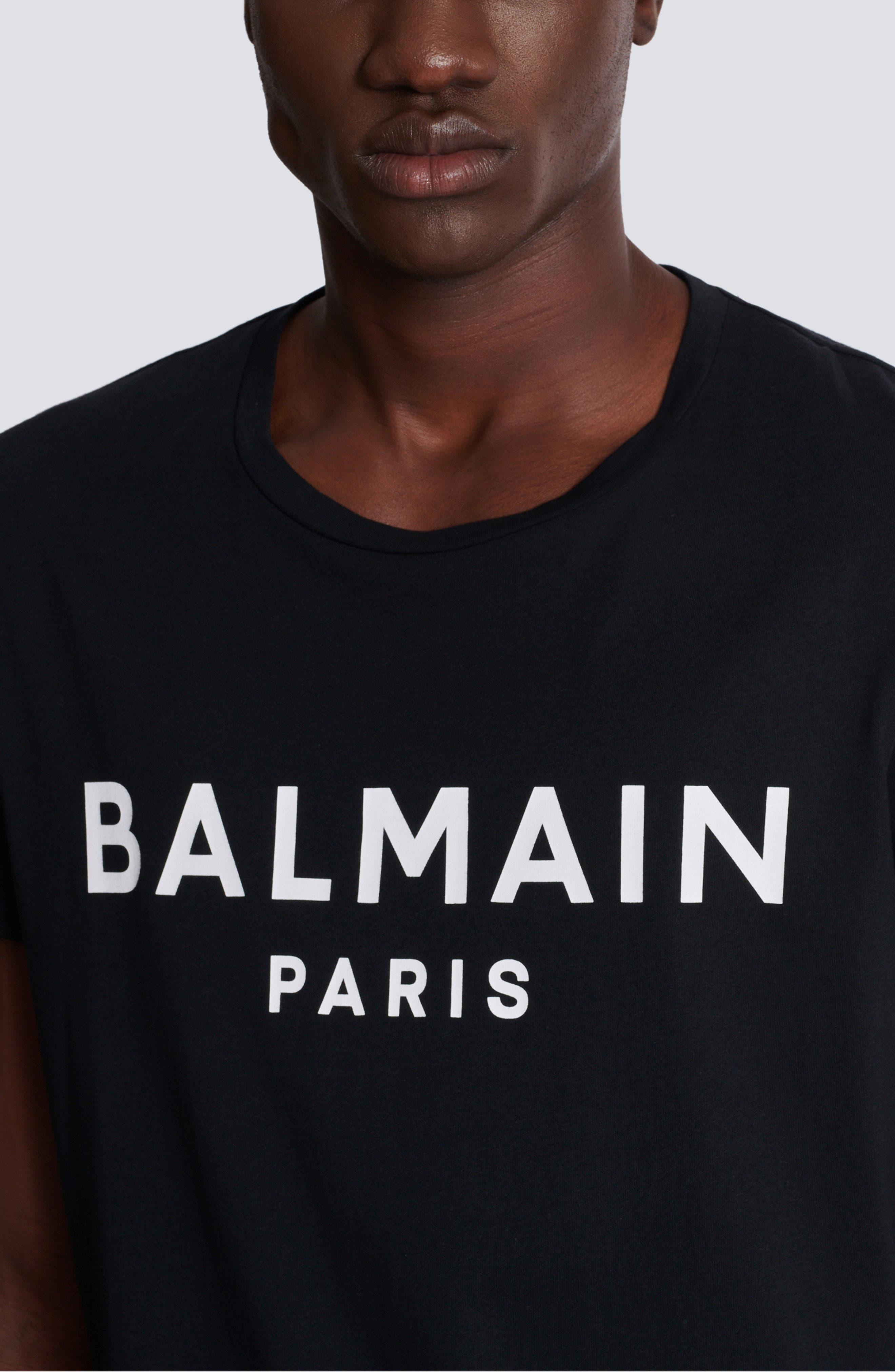 Balmain Logo Graphic T-Shirt in Eab Black/White at Nordstrom - 4