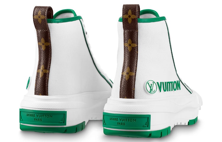 (WMNS) LOUIS VUITTON Squad Ankle Sneakers 'White Green' 1AADAP - 3