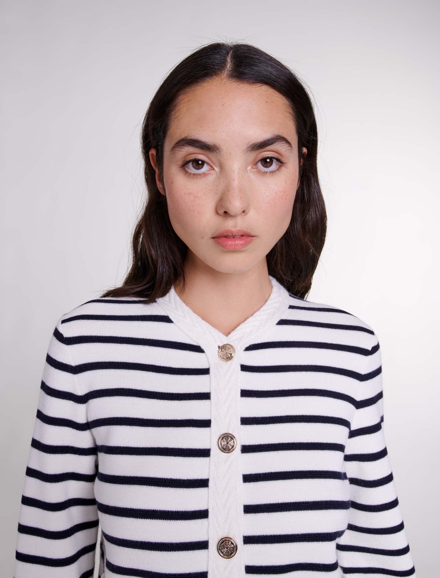 Striped knit cardigan - 6
