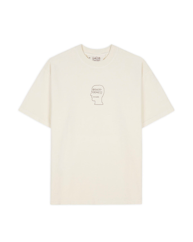 Pique Logo Head Embroidered T-shirt - Natural 1