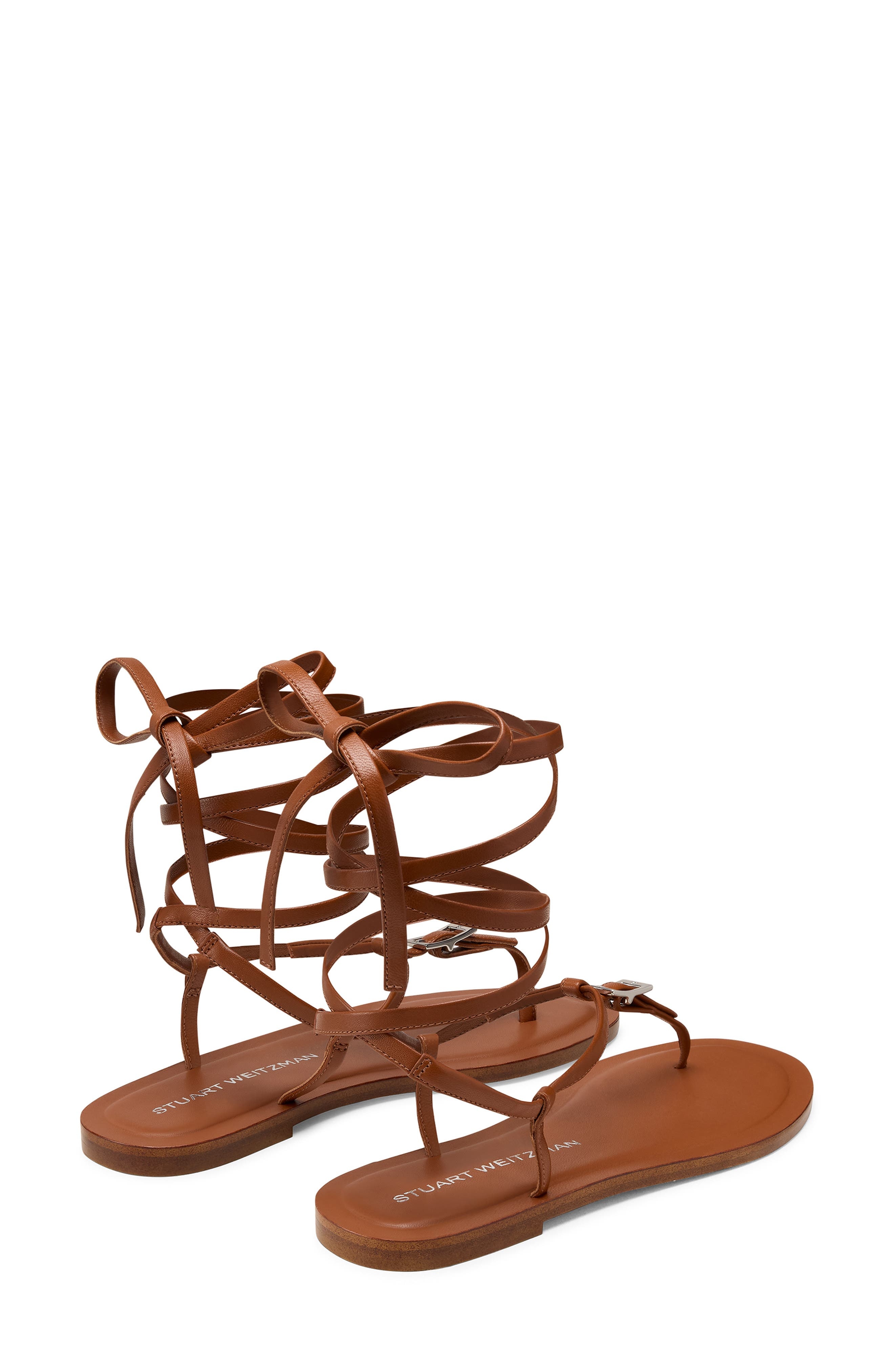 Stuart Weitzman Georgie Ankle Wrap Sandal in Bridle Brown at Nordstrom - 2
