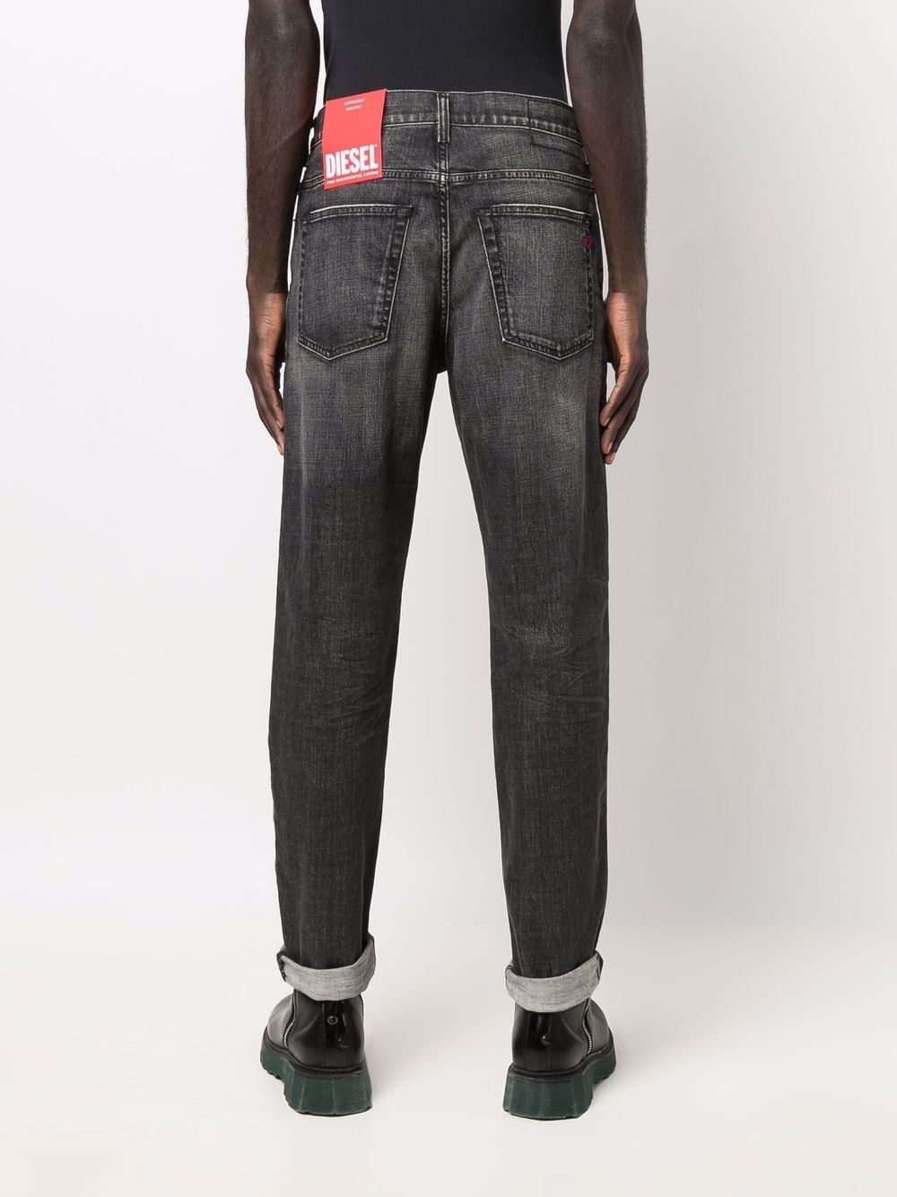 straight-leg dark-wash jeans - 4