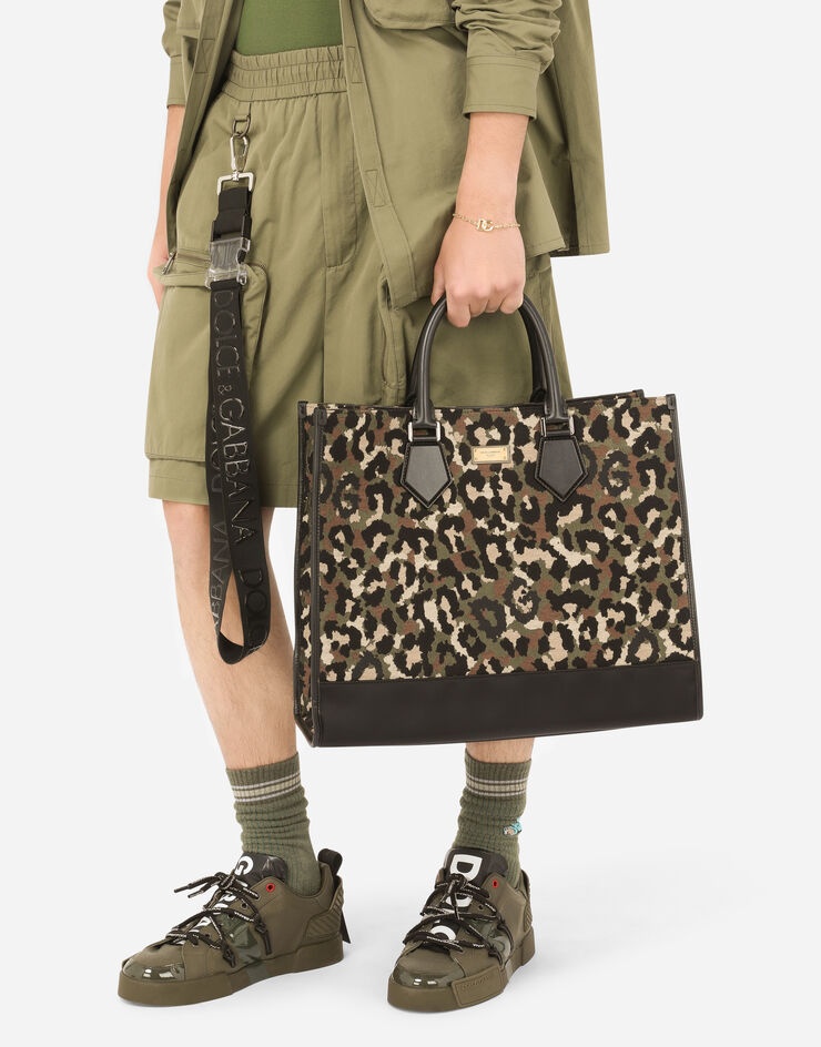 Large camouflage jacquard shopper - 2