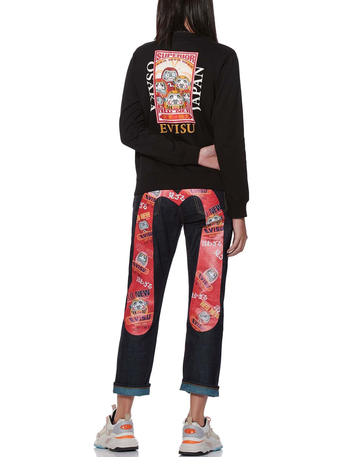 THREE WISE DARUMAS POSTER PRINT SWEATSHIRT - 5