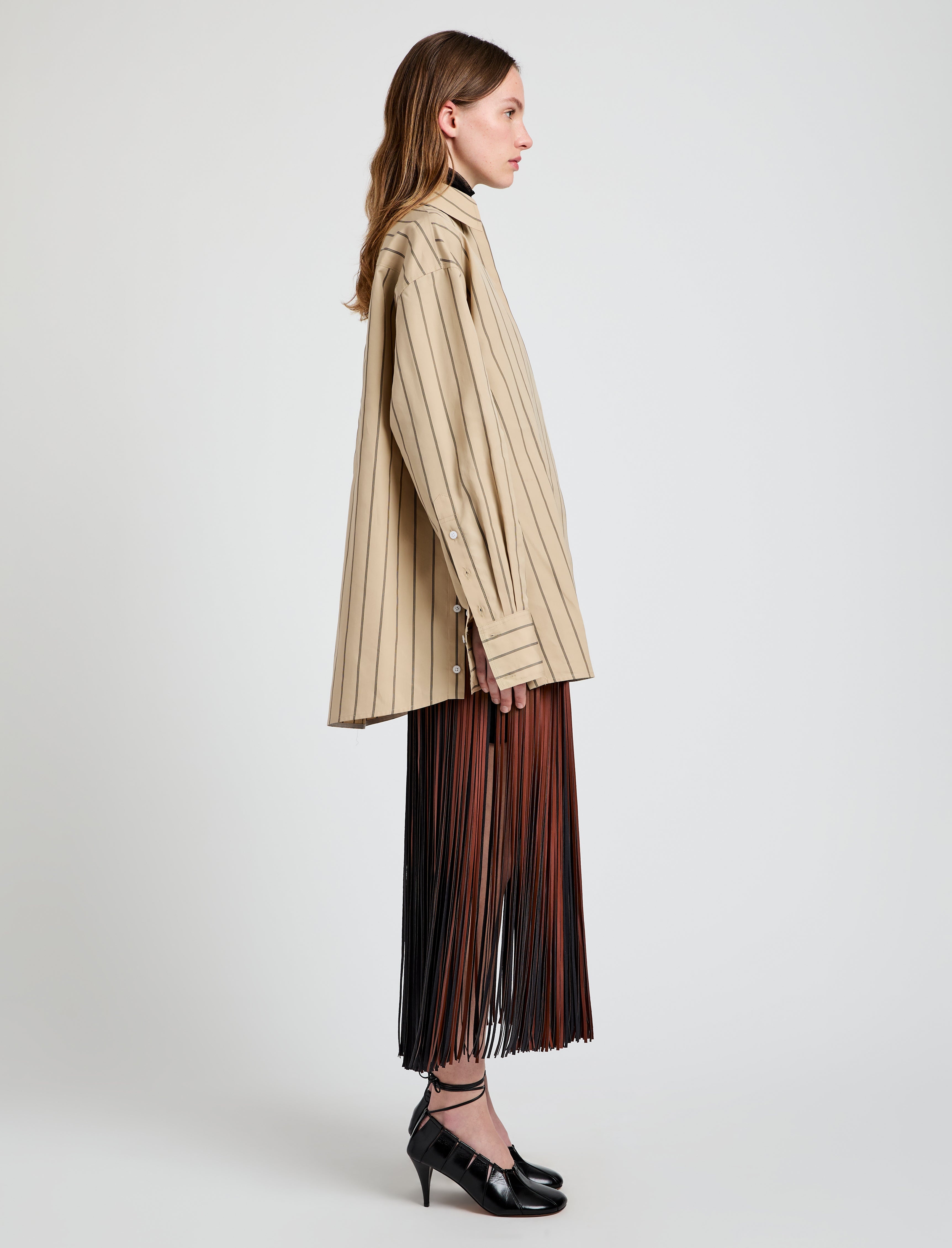 Addy Top in Stripe Cotton Silk Poplin - 4