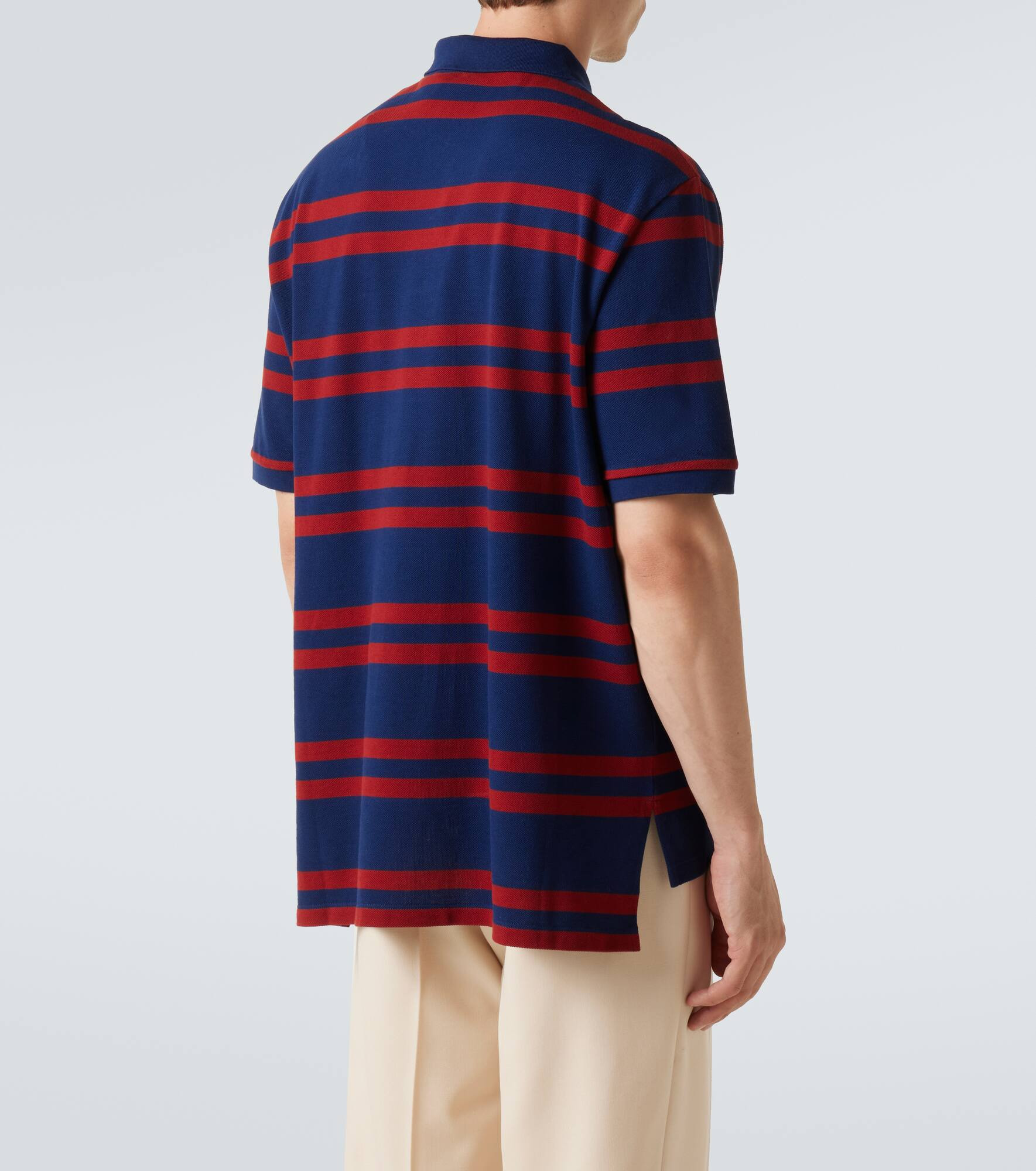 Chez Valentino striped cotton polo shirt - 4