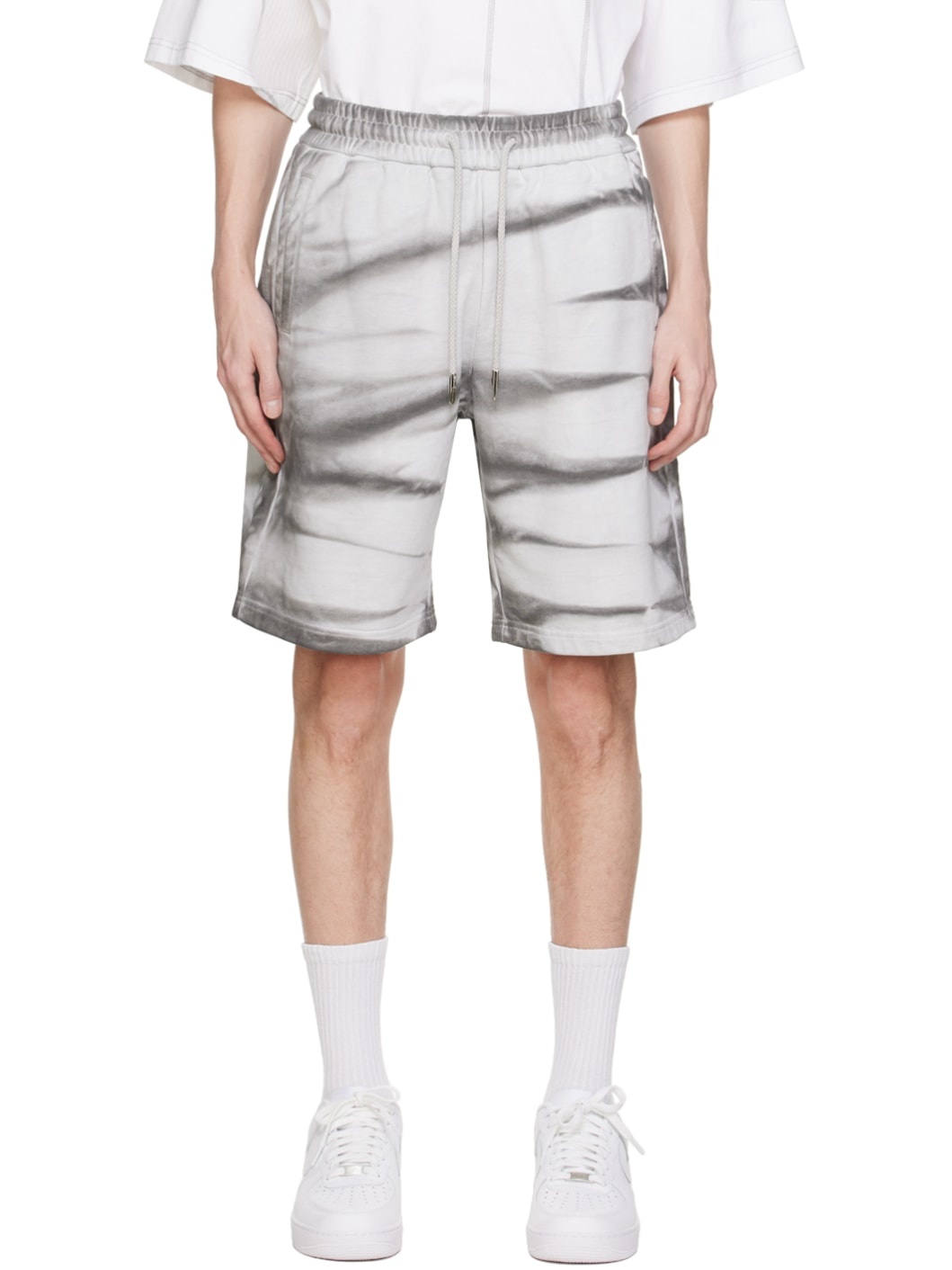 Gray Tie-Dye Shorts - 1