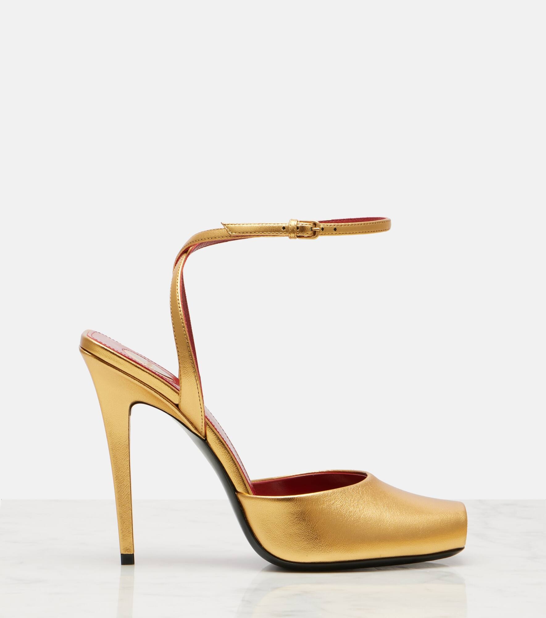 La Scandale 110 metallic leather sandals - 4