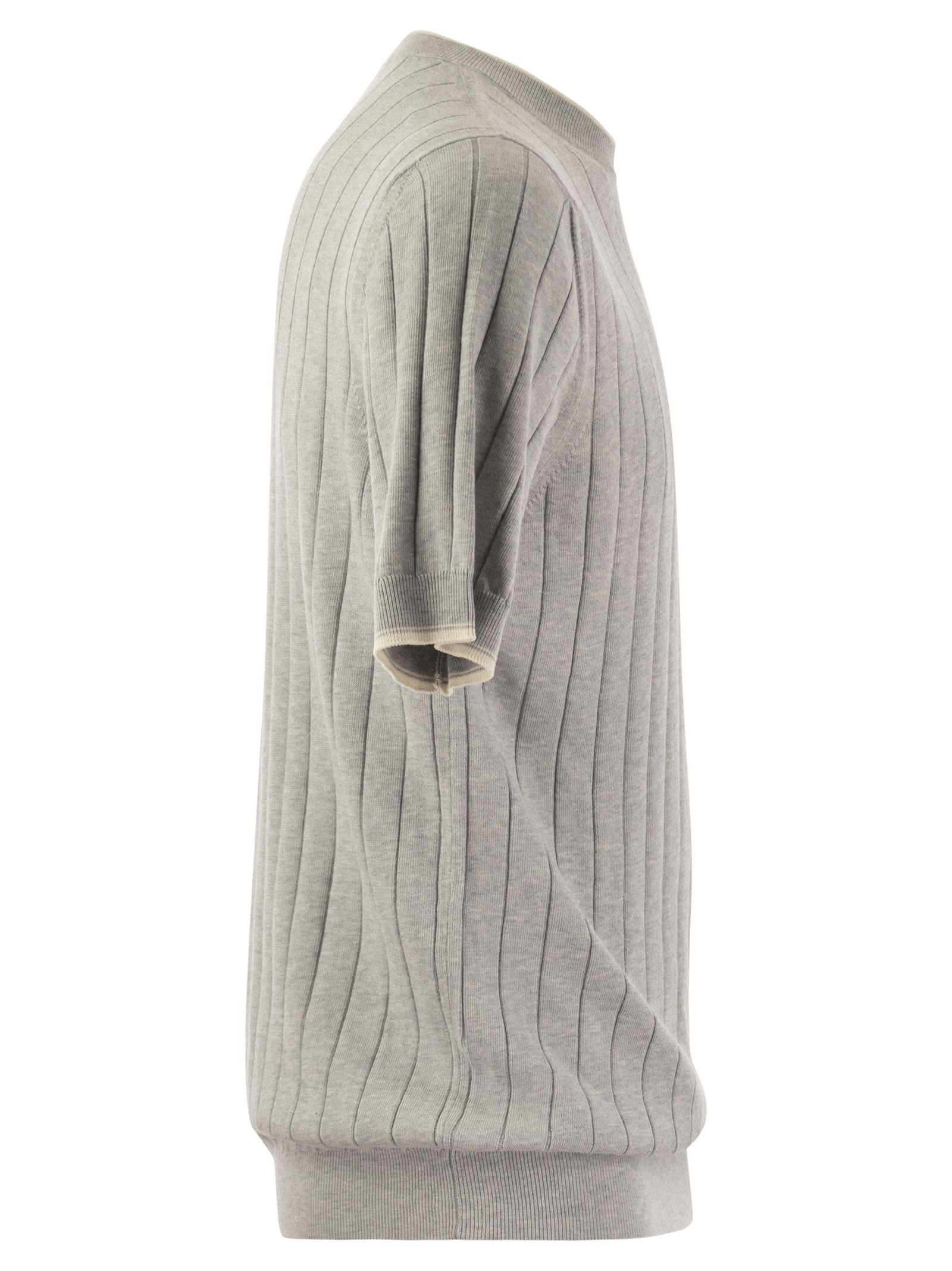 Peserico - Peserico Men T-Shirt In Pure Cotton Crépe Yarn - 3