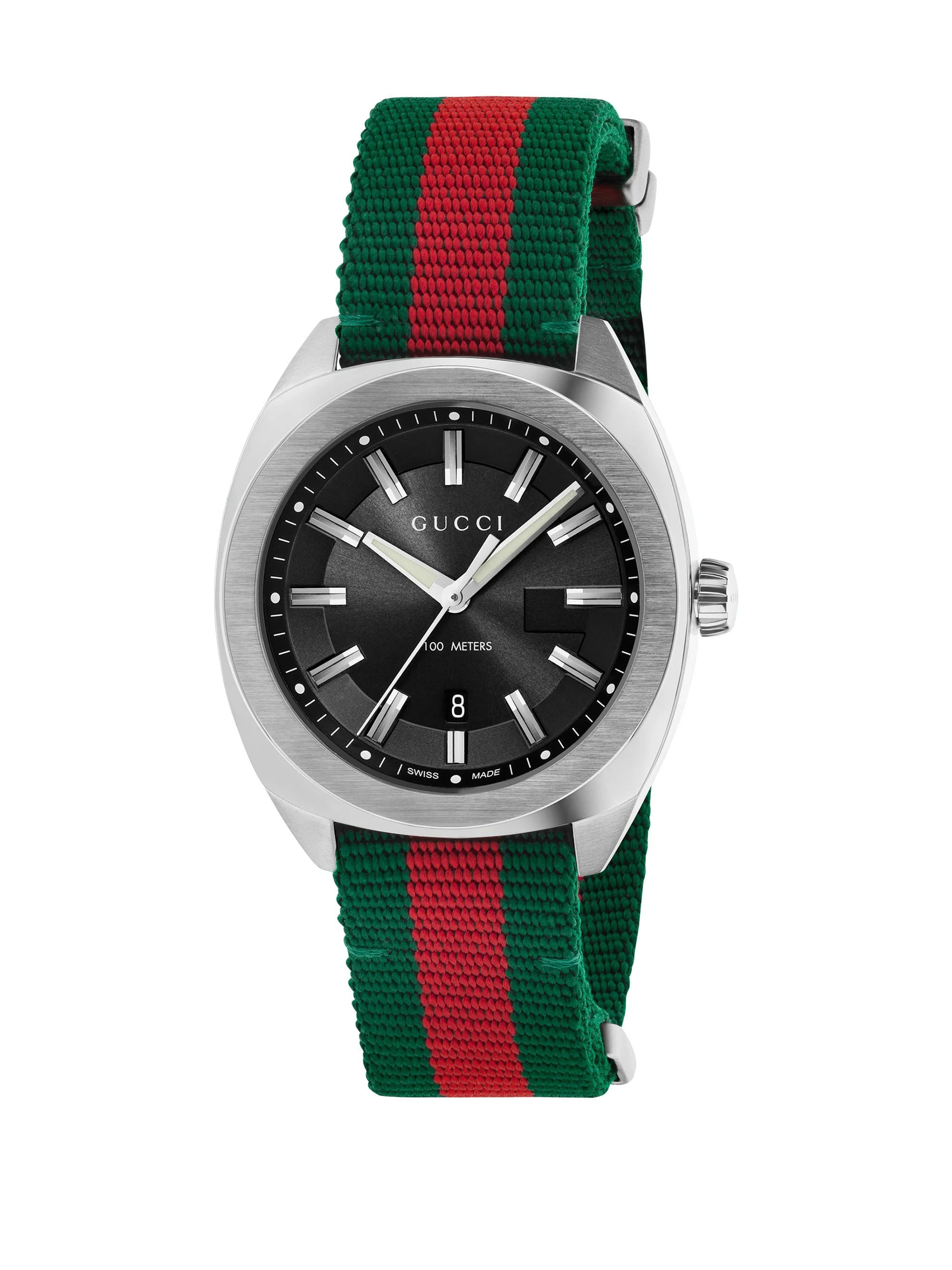 Men's Stainless Steel & Nylon Web Watch - Green - 1