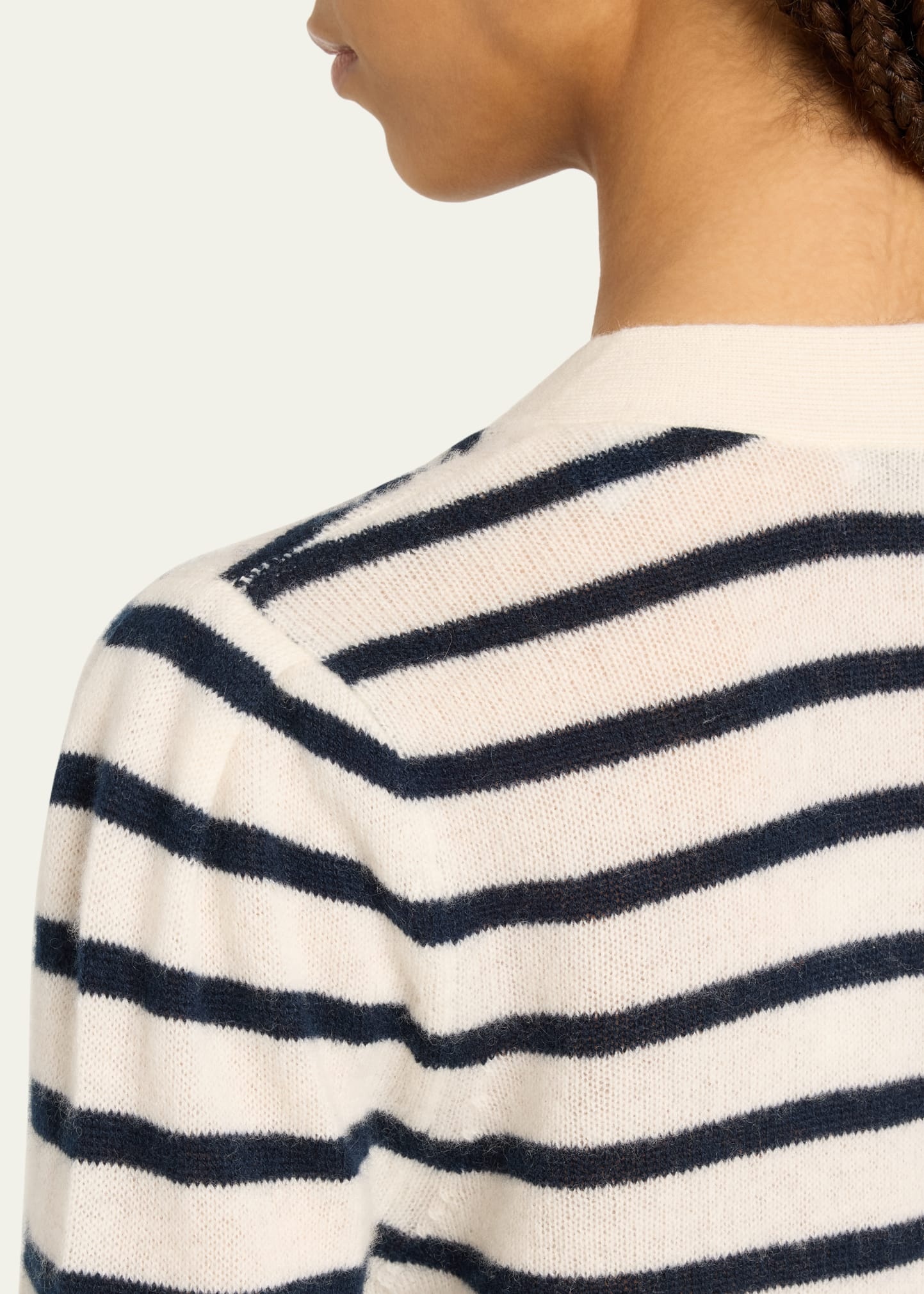 Solene Stripe Cashmere Cardigan - 5