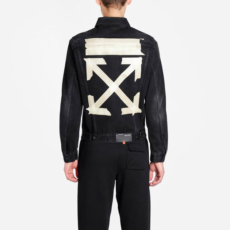 Off-White Bronzing Rubber Strap Arrow Classic Denim Logo Jacket OMYE005R20E540021048 - 4