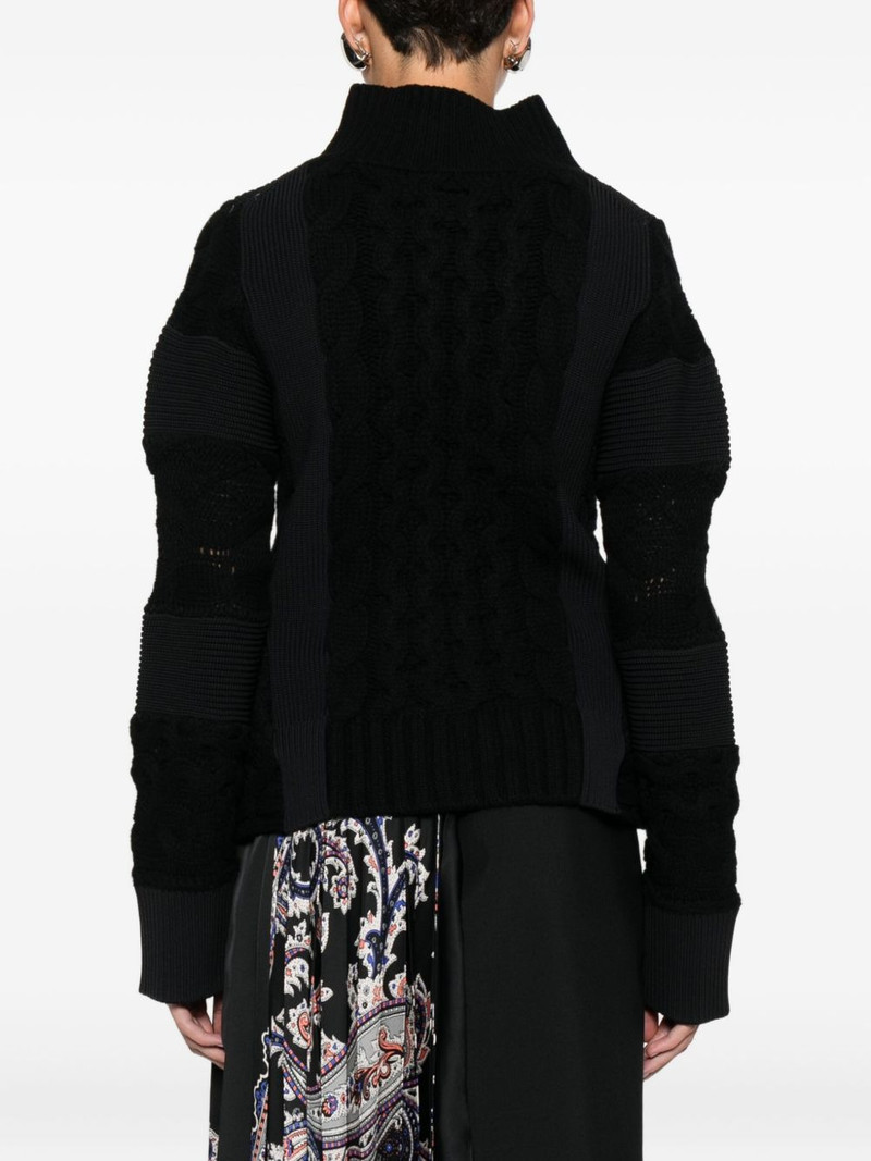 cable-knit zip-front cardigan 4