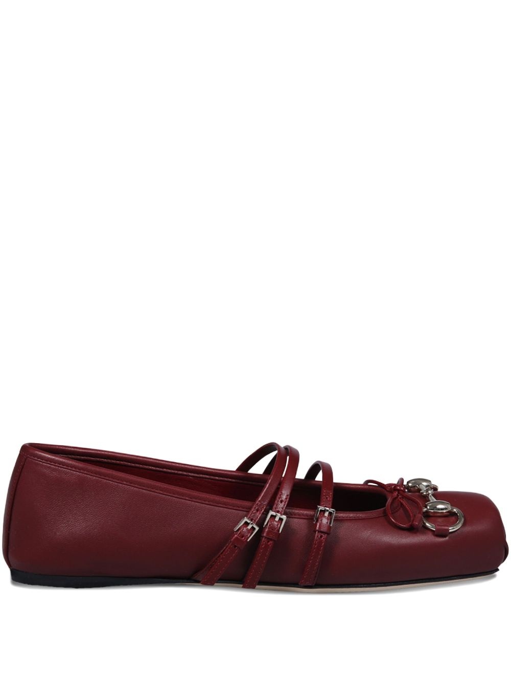 Horsebit bow-detail leather ballet flats - 1