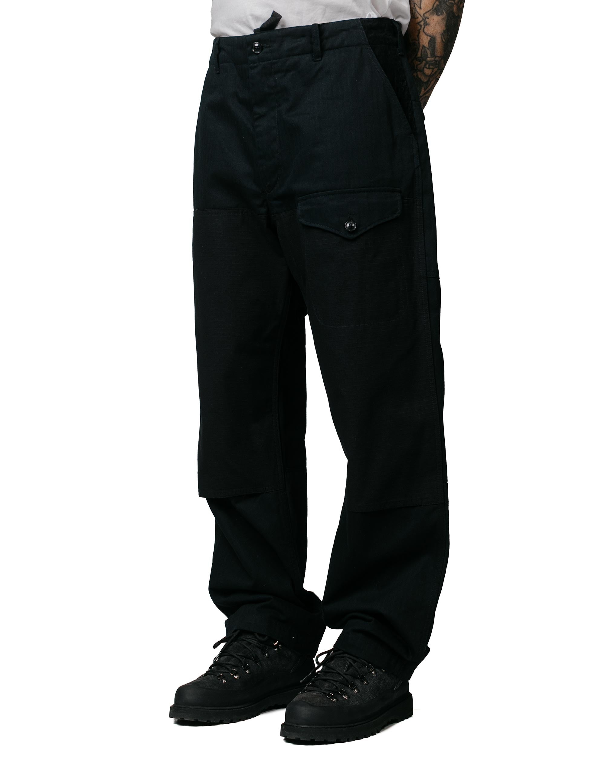 Field Pant Black Cotton Herringbone Twill - 2