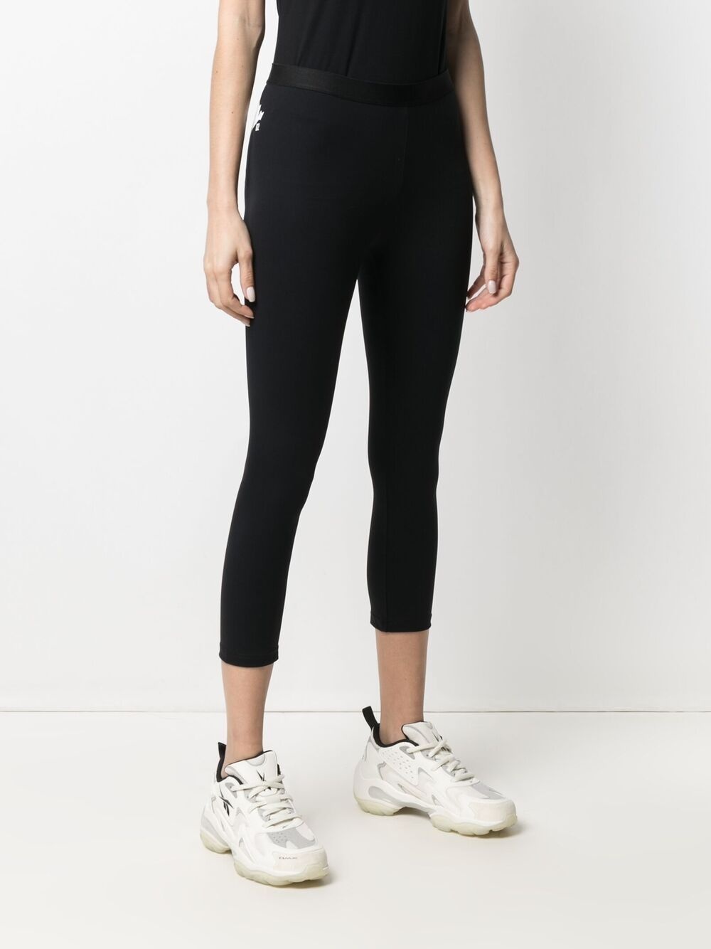 logo-print cropped leggings - 3