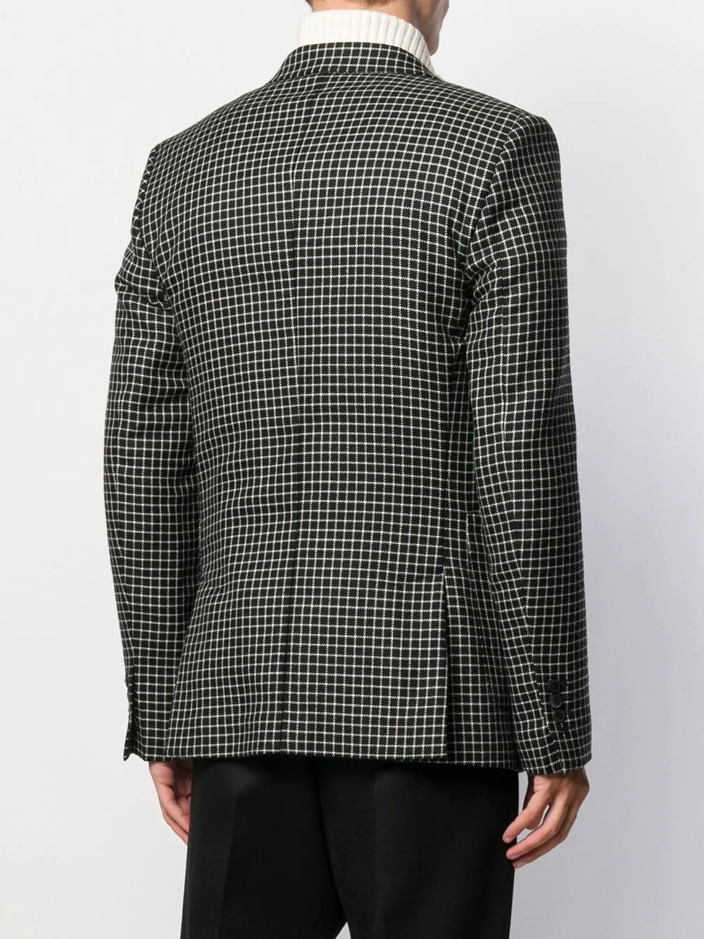 checked two-button blazer - 4