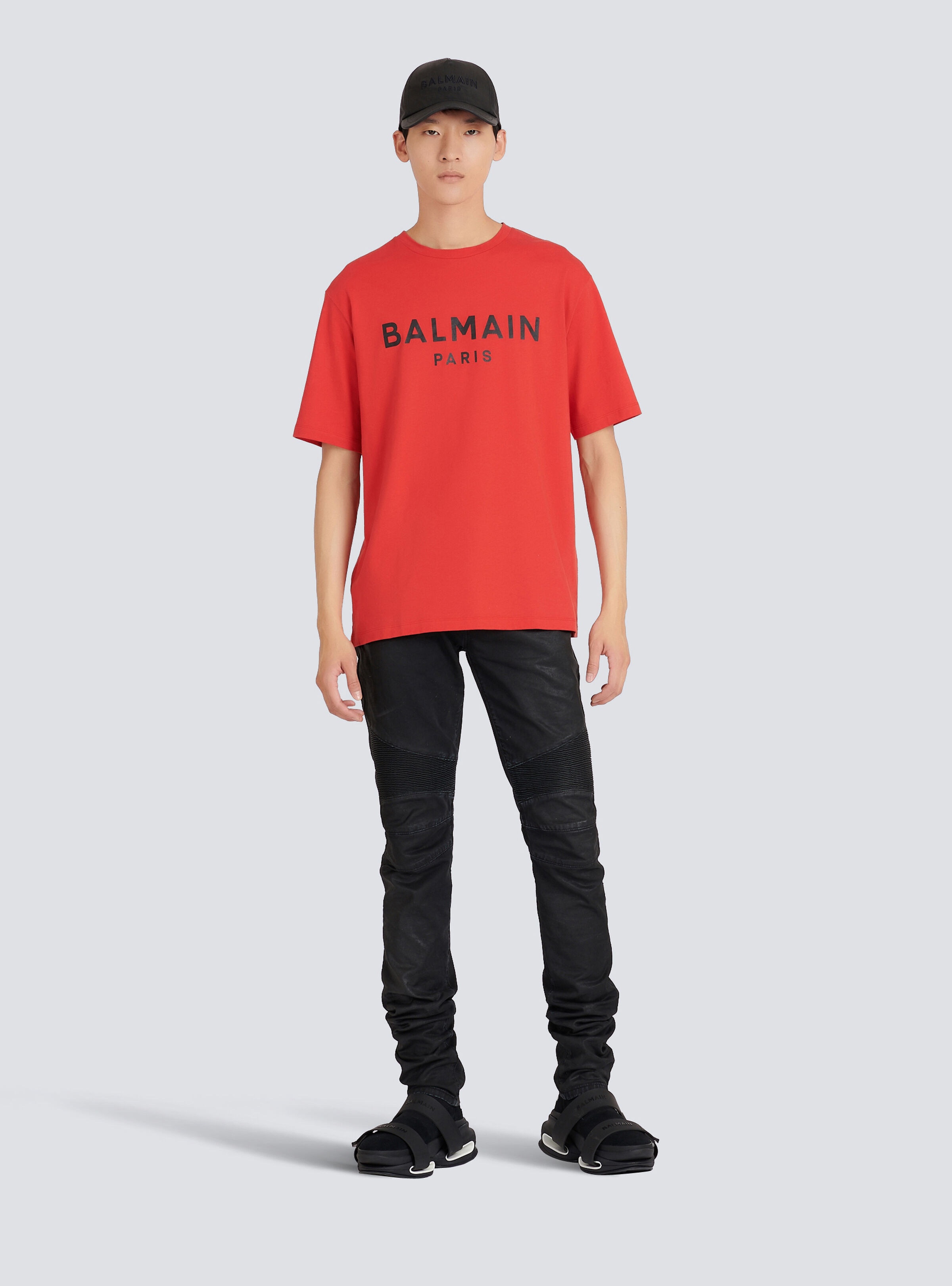 Eco-designed cotton T-shirt with Balmain Paris logo print - 2