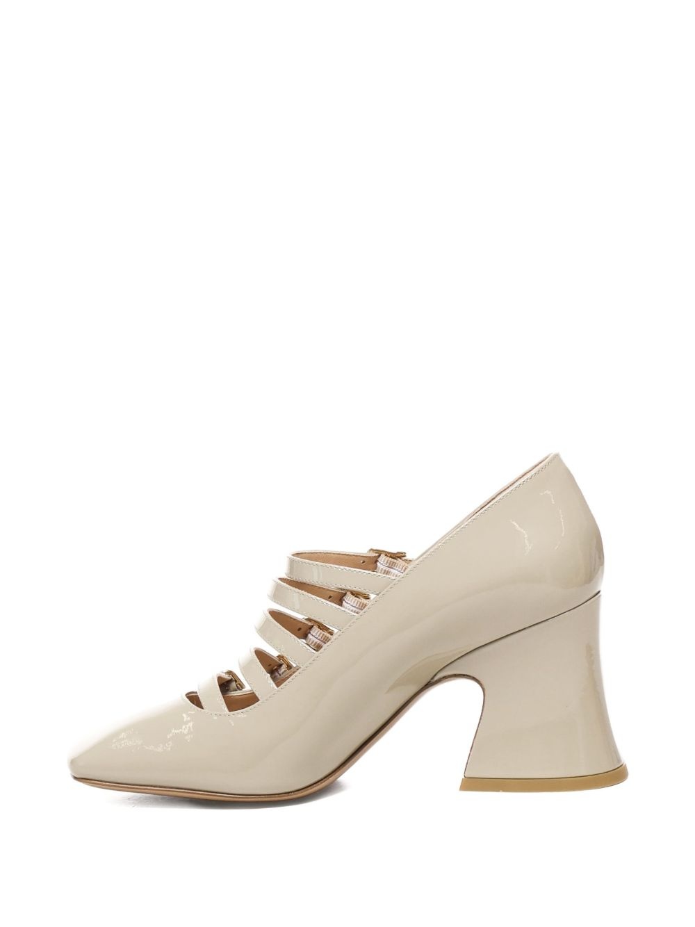 80mm Janis buckle-fastening flared-heel pumps - 4