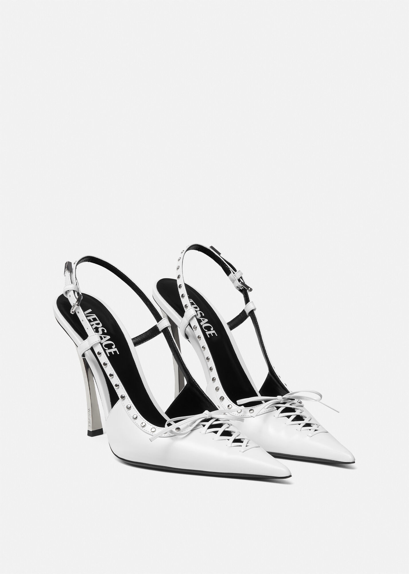 Laced Pin-Point Slingback Pumps - 2
